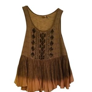 Anthropologie Akemi + Kin Sleeveless Beaded Ombre Peplum Blouse